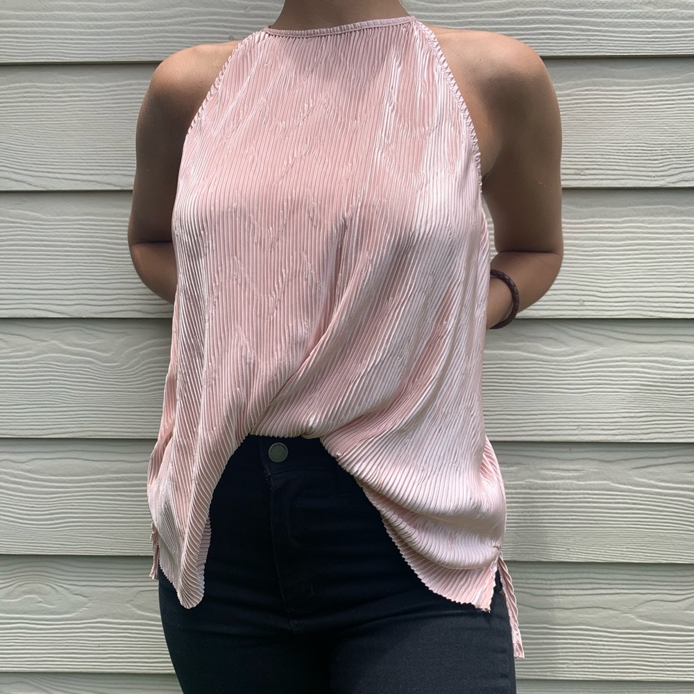 PINK HALTER NECK TOP